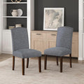 Lexicon Upholstered Dining Chairs Set of 2 - Soft Durable Fabric Armless Arched Back Kitchen Modern Dining Room Chairs for 2, Nailhead Trim Side, Brown Sturdy Wooden Frame, Easy Assembly, Gray