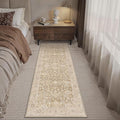 2x6 Taupe Washable Runner Rug for Living Room Bedroom Neutral Soft Floral Non Slip Runner Rug Lightweight Vintage Low Pile Distressed Runner Kitchen Hallway Porch Beside Bed Bathroom