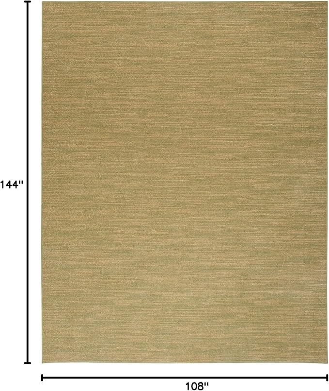 Nourison Home Nourison Essentials Green Gold 9' x 12' Area Rug - Easy Clean, Non Shedding, Bed Room, Living Room, Dining Room, Kitchen (9' x 12')