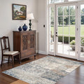 Art&Tuft Washable Rugs 3x5, Anti-Slip Backing Abstract 3x5 Area Rug, Stain Resistant Rugs for Living Room, Foldable Machine Washable Area Rug (3'x5', Blue)