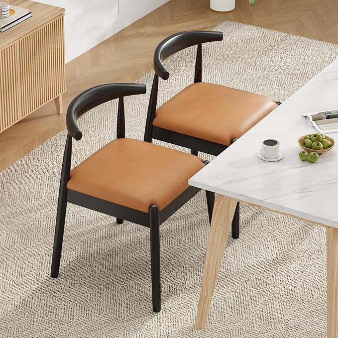 Soohow Dining Chairs Set of 2, Mid Century Modern Kitchen & Dining Room Chairs for Dining Room,Dining Table Chairs with Solid Wood Legs