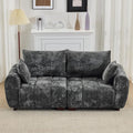 81.5" Chenille Love Seat Sofa, 2 Seater Modular Sectional Couch with Deep Seat, Solid Wood Legs, Cloud Couch for Bedroom, Living Room, Mid Century Modern Loveseat, Tufted Sofa, Grey