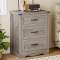 BORNOON 3-Drawer Dresser for Bedroom, Small Wooden Chest of Drawers with Metal Handles, Narrow Storage Cabinet with Anti-Tipping Design, Sturdy Dresser Organizer for Closet, Living Room, Entryway