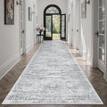 Soalmost Runner Rug 3x12 Washable Non-Slip Hallway Runner Rugs for Kitchen Bathroom Laundry Room Grey Vintage Floor Carpet Runners for Hallways Entryway