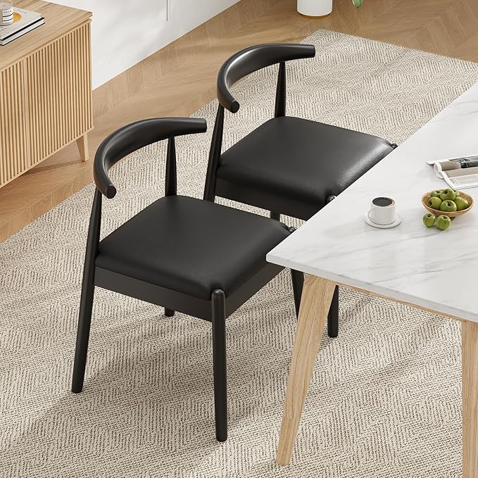 Soohow Dining Chairs Set of 2, Mid Century Modern Kitchen & Dining Room Chairs for Dining Room,Dining Table Chairs with Solid Wood Legs