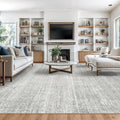 Valenrug Washable Rugs 7x9 - Stain Resistant 7x9 Area Rugs for Living Room, Non Slip Backing Printed Rugs for Bedroom, Folable Machine Washable Area Rug (7'x9', Grey)