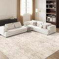 Art&Tuft Washable Rugs 8x10, Anti-Slip Backing Abstract 8x10 Area Rugs for Living Room, Foldable Stain Resistant Machine Washable Area Rug (8'x10', Beige)