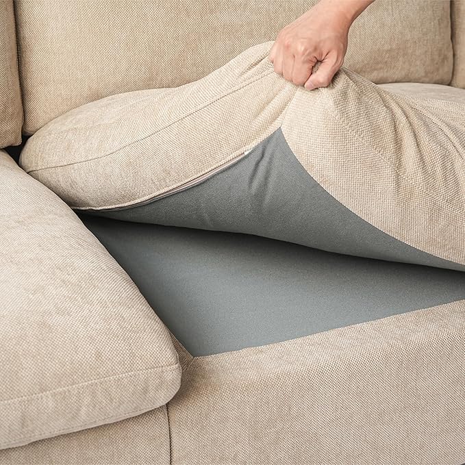 Cloud Modular Sectional Sofa, Linen Blend Fabric Ottoman Module Couches for Living Room, Cushion Covers Washable&Removable, Khaki