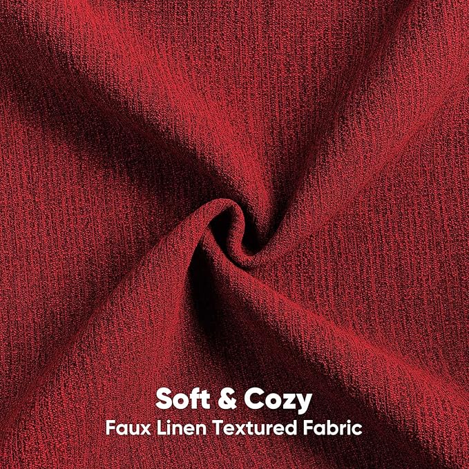 FUTEI Red Chenille Decorative Throw Pillow Covers 26x26 Inch Set of 2,Soft Cozy Faux Linen Textured Euro Pillow Shams,Farmhouse Home Decor for Couch Living Room