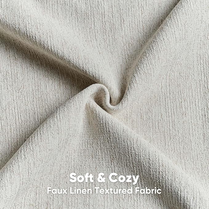 HAUSSY Natural White Wood Throw Pillow Covers 20x20 Inch Set of 2,Boho Decorative Faux Linen Throw Pillows Cozy Farmhouse Accent Cushion Covers,Home Decor for Couch Sofa Bed Living Room