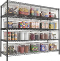 REIBII 3200LBS Storage Shelves 55.5" W Garage Shelving Heavy Duty 5 Tier Adjustable Wire Shelving Unit Metal Shelving for Garage Pantry Commercial Basement,55.5" W X 18''D X 71" H