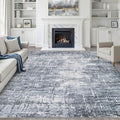 8x10 Area Rugs Living Room: Washable Large Neutral Navy Rug Abstract Soft Modern Stain Resistant Indoor Floor Non-Slip Carpet for Bedroom Nursery Kids Office Playroom Dining Room Under Table Home