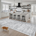 Soalmost Runner Rug 3x8 Washable Non-Slip Hallway Runner Rugs for Kitchen Bathroom Laundry Room Grey Vintage Floor Carpet Runners for Hallways Entryway