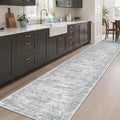 Soalmost Runner Rug 2x10 Washable Non-Slip Hallway Runner Rugs for Kitchen Bathroom Laundry Room Grey Vintage Floor Carpet Runners for Hallways Entryway