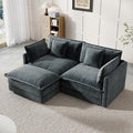 Modular Sectional Sofa, 76.7 Inch L-Shaped Cloud Sofa with Deep Seat Comfortable Chenille Sofa with Cushion Double Sectional Sofa for Living Room Apartment,Gray