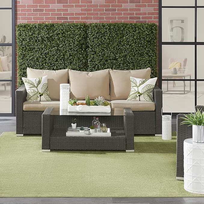 Nourison Home Nourison Essentials Green 10' x 14' Area Rug - Easy Clean, Non Shedding, Bed Room, Living Room, Dining Room, Kitchen (10' x 14')