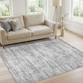 cotiled Large Area Rugs for Living Room, Machine Washable Rugs with Non Slip Backing Modern Neutral Abstract Rugs Stain Resistant Distressed Carpets for Home Office Decor (4x6 Dark Grey)