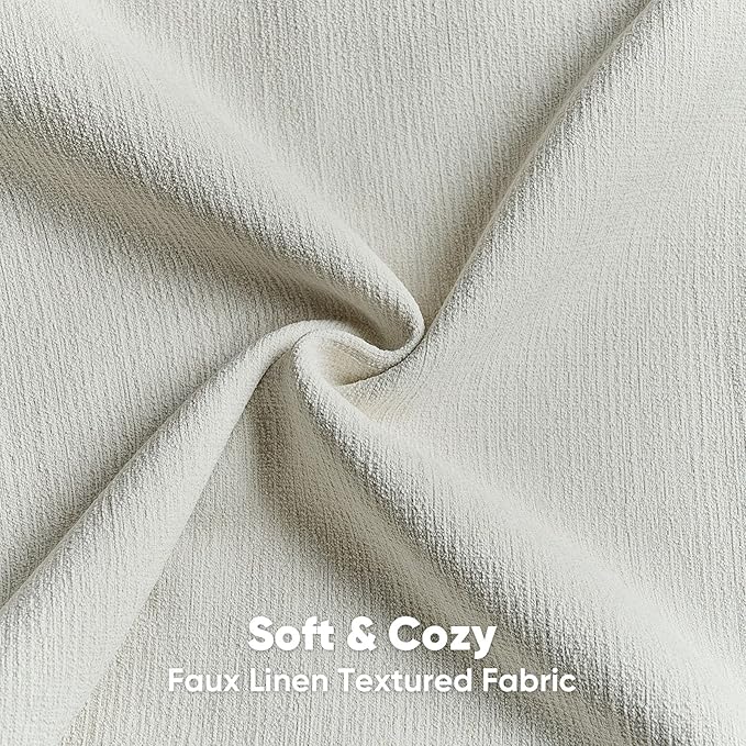 HAUSSY Cream White Throw Pillow Covers 22x22 Inch Set of 2,Boho Decorative Faux Linen Throw Pillows Cozy Farmhouse Accent Cushion Covers,Home Decor for Couch Sofa Bed Living Room