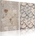 Vintage Botanical Wall Art Prints Set of 2 Antique Sketch Wall Art Decor Neutral Flower Canvas Wall Art Floral Pictures Farmhouse Painting Vintage Floral Artwork for Bedroom 24x36 Inch Ready to Hang