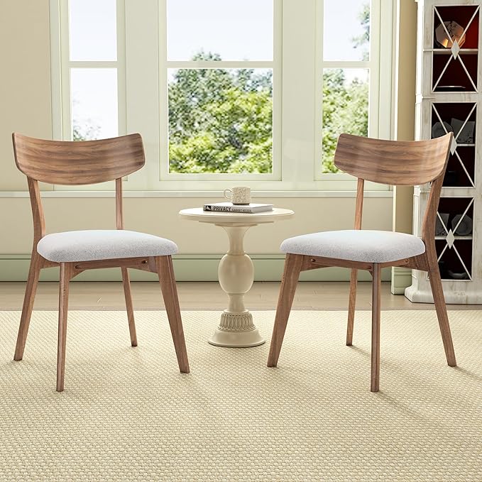 Christopher Knight Home Upholstered Wood Dining Chair,Stylish Designed Dining Room Chair, Accent Armchairs for Living Room (Set of 2),Light Beige