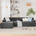 Weture 107" Modular Sectional Cloud Couch, Boneless couches Sponge sectionals for Living Room, High Density Sponges Sofa, Modular L-Shape with Chaise, Darkgrey