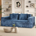77'' Modern Cloud Loveseat Sofa in Chenille, Deep Seat Boneless Couches Includes 2 pcs Pillows for Living Room, Bedroom, Apartment(Blue)