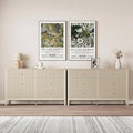 RoyalCraft 6 Drawer Dresser Set of 2, Fluted Modern Wood Dresser, Double Chest of Drawers for Bedroom, TV Stand Storage Cabinet for Living Room, Beige
