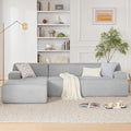 Weture 107" Modular Sectional Cloud Couch, Boneless couches Sponge sectionals for Living Room, High Density Sponges Sofa, Modular L-Shape with Chaise, Lightgrey