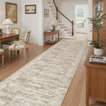 Soalmost Runner Rug 3x12 Washable Non-Slip Hallway Runner Rugs for Kitchen Bathroom Laundry Room Brown Vintage Floor Carpet Runners for Hallways Entryway