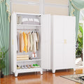 GAIOUS Metal Wardrobe Cabinet with Hanging Rod, 71" Metal Clothing Storage Cabinets with 2 Doors and Adjustable Shelves, White Armoire Wardrobe Closet for Bedroom, Laundry Room, Cloak Room