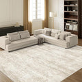Art&Tuft Washable Rugs 8x10, Anti-Slip Backing Abstract 8x10 Area Rugs for Living Room, Foldable Stain Resistant Machine Washable Area Rug(8'x10', Beige)