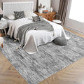 RUGSREAL Bedroom Rug 3x5 Washable Rug for Living Room Small Entryway Carpet with Rubber Backing Stain Resistant Dining Room Throw Mat Modern Solid Color Area Rug for Bedside Kitchen, Ivory/Grey