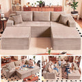 No Assembly Cloud Modular Sectional Sofa，108" U-Shape Corner Couch with Ottoman - Plush Corduroy, Deep Seating, Right Chaise (Camel) | Modern Minimalist Living Room Furniture