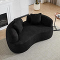 66.93 Inch Curved Loveseat Sofa with High - Density Foam Cushion, Full Compression Modular 2-Seater Couch, No Assembly Required, for Small Spaces & Living Room, Pure Black