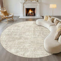 10ft Round Rug Living Room: 10x10 Washable Large Neutral Brown Circle Area Rug Abstract Soft Modern Stain Resistant Indoor Floor Non-Slip Carpet for Bedroom Nursery Kids Office Playroom Dining Room