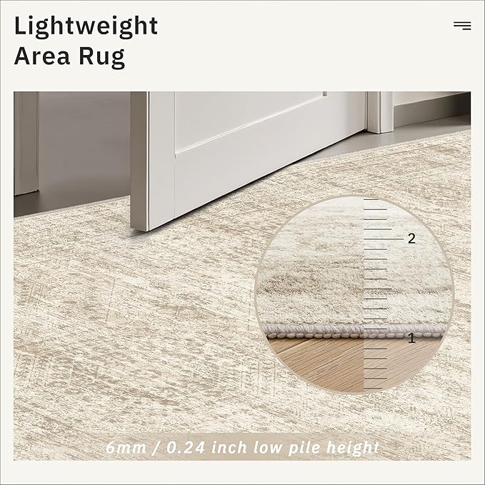 Soalmost Runner Rug 2x5 Washable Non-Slip Kitchen Runner Rugs for Bathroom Laundry Room Beige Vintage Floor Carpet Runners for Hallway Entryway