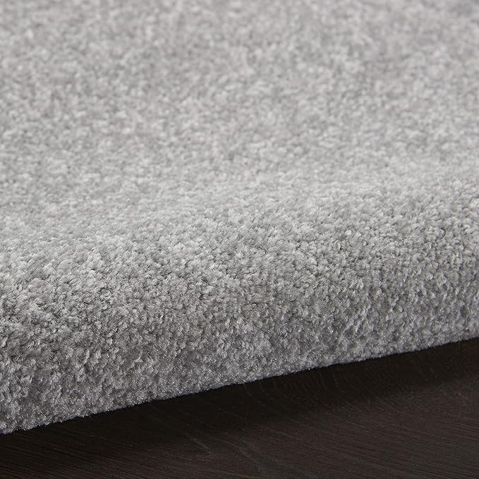 Nourison Home Nourison Essentials Silver Grey 6' x Round Area Rug - Easy Clean, Non Shedding, Bed Room, Living Room, Dining Room, Kitchen (6' x Round)