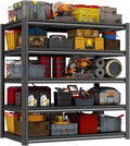 63"H-47"W Garage Shelving Unit 3000LBS Storage Shelves heavy duty adjustable meta1 shelf 5 tier storage rack for Basement, Warehouse, Pantry, Closet, Kitchen 63" H x 47.3" W x 23.6" D, Black