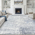 7x10 Area Rug Living Room: Washable Large Neutral Blue Rug Abstract Soft Modern Stain Resistant Indoor Floor Non-Slip Carpet for Bedroom Nursery Kids Office Playroom Dining Room Under Table Home