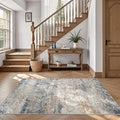 Art&Tuft Washable Rugs 4x6, Anti-Slip Backing Abstract 4x6 Area Rug, Stain Resistant Rugs for Living Room, Foldable Machine Washable Area Rug (4'x6', Blue)
