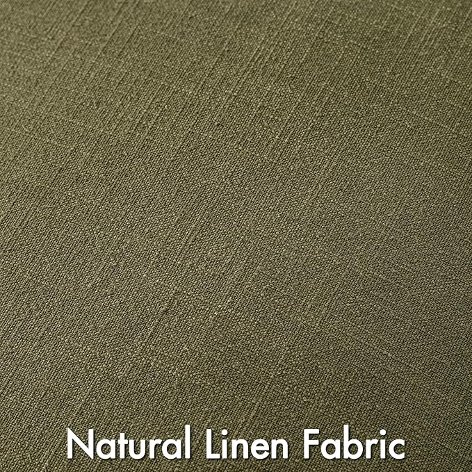 MIULEE Olive Green Linen Pillow Covers Pack of 4 Decorative Natural Solid Throw Pillow Covers Soft Accent Boho Farmhouse Couch Pillowcases Modern Spring Decors for Living Room Bed Sofa 18x18 Inch