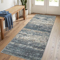 Art&Tuft Runner Rug 2'6"x8' - Anti-Slip Backing Abstract Hallway Rug, Stain Resistant Kitchen Rugs, Foldable Machine Washable Area Rug(2'6"x8', Navy)