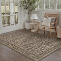 3x5 Brown Washable Vintage Area Rug for Living Room Soft Floral Non Slip Throw Rug Modern Low Pile Stain Resistance Doormat Distressed Carpet Entrance Laundry Room Bedroom Office