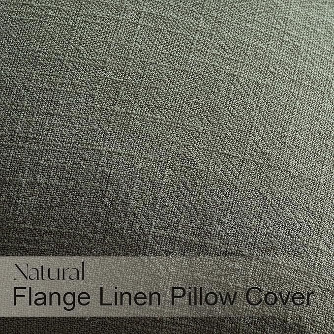 Linen Soild Decorative Throw Lumbar Pillow Covers Soft Accent Farmhouse Gold Olive Pack of 4 Cushion Case 12 x 20 Inch Rectangle Pillowcase for Couch Bedroom and Living Room Home Decor