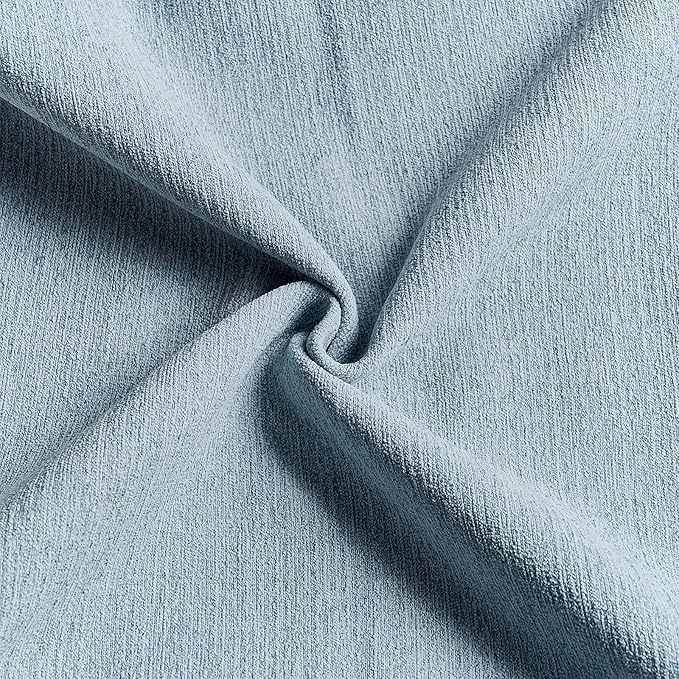 HAUSSY Denim Blue Throw Pillow Covers 24x24 Inch Set of 2,Boho Decorative Faux Linen Throw Pillows Cozy Farmhouse Accent Cushion Covers,Home Decor for Couch Sofa Bed Living Room
