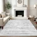 Art&Tuft Washable Rugs 5x7 - Stain Resistant Anti-Slip Backing Abstract 5x7 Area Rugs for Living Room, Foldable Machine Washable Area Rug(5'x7', Grey)