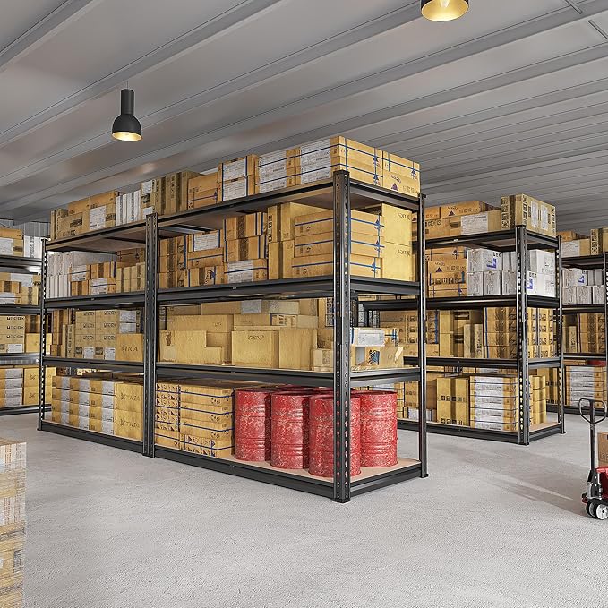 REIBII 40" W Storage Shelves 2000LBS Adjustable Garage Shelving Metal Heavy Duty 4 Tier Garage Shelves 60" H Metal Shelves for Closet Pantry Kitchen Warehouse 40" W × 20''D × 60''H