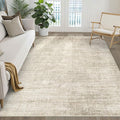 5x7 Area Rugs Living Room: Washable Large Neutral Beige Rug Abstract Soft Modern Stain Resistant Indoor Floor Non-Slip Carpet for Bedroom Nursery Kids Office Playroom Dining Room Under Table Home