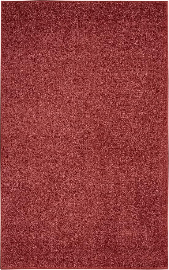 Nourison Home Nourison Essentials Brick Red 3' x 5' Area Rug - Easy Clean, Non Shedding, Bed Room, Living Room, Dining Room, Kitchen (3' x 5')