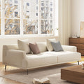 2-Seater Living Room Sofa - Modern Leisure Modular Sofa with Wooden Frame and Metal Legs, Soft Cotton-Linen Fabric, Easy to Install, Suitable for Office, Apartment, and Living Room, Grey, 66.1"